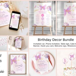 Bundle Editable Outer Space First Birthday Invitation Galaxy Blast Off First Trip Around the Sun Download Printable Temp