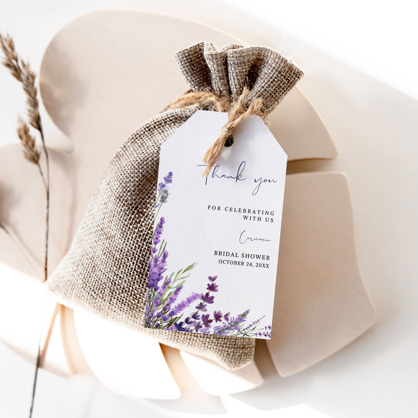 Wedding Favor tags, Lavender wedding Favor tags printable, Wedding thank you tags download, floral wedding Favor tags p