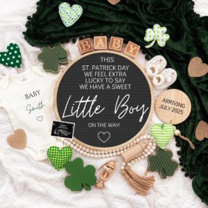 St. Patrick's day Digital Pregnancy Announcement Baby Announcement  Editable Template Social Media  Extra Lucky  Pr