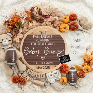 Game Fall Pregnancy Announcement Digital Baby Announcement Autumn Gender Neutral Gender Reveal Boy Social Media Reveal F