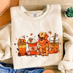 Golden Retriever Fall Vibe Png, Fall Vibes Png, Fall Pumpkins Sublimation, Fall Autumn Png, Fall Season Png, Halloween P