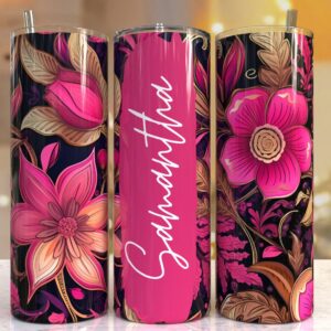 Add your own text Floral tumbler, 20oz Skinny Tumbler Sublimation Designs Tumbler PNG File Digital Download, Colorful F