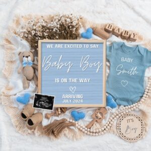 Boy Pregnancy Announcement Digital Baby Announcement Boy Gender Reveal Social Media Reveal Editable Template Its a Boy L
