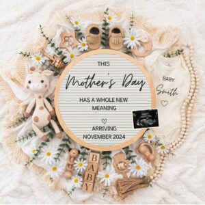 Mother's day Digital Pregnancy Announcement, Gender Neutral Editable Template, Floral Baby Announcement, Personalized ba
