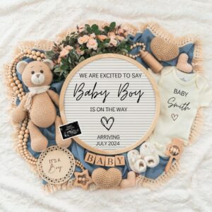 Boy Pregnancy Announcement Digital Baby Announcement Boy Gender Reveal Social Media Reveal Editable Template Its a Boy L