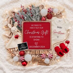 Christmas Pregnancy Announcement Holiday Digital Baby Announcement Editable Template Instant Download Girl Gender Reveal
