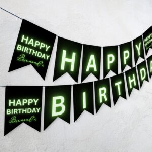 Editable Bruh Neon Birthday Banner, Glow Party, Teenager Birthday, Bruh It's My Birthday Party banner Decoration 1180