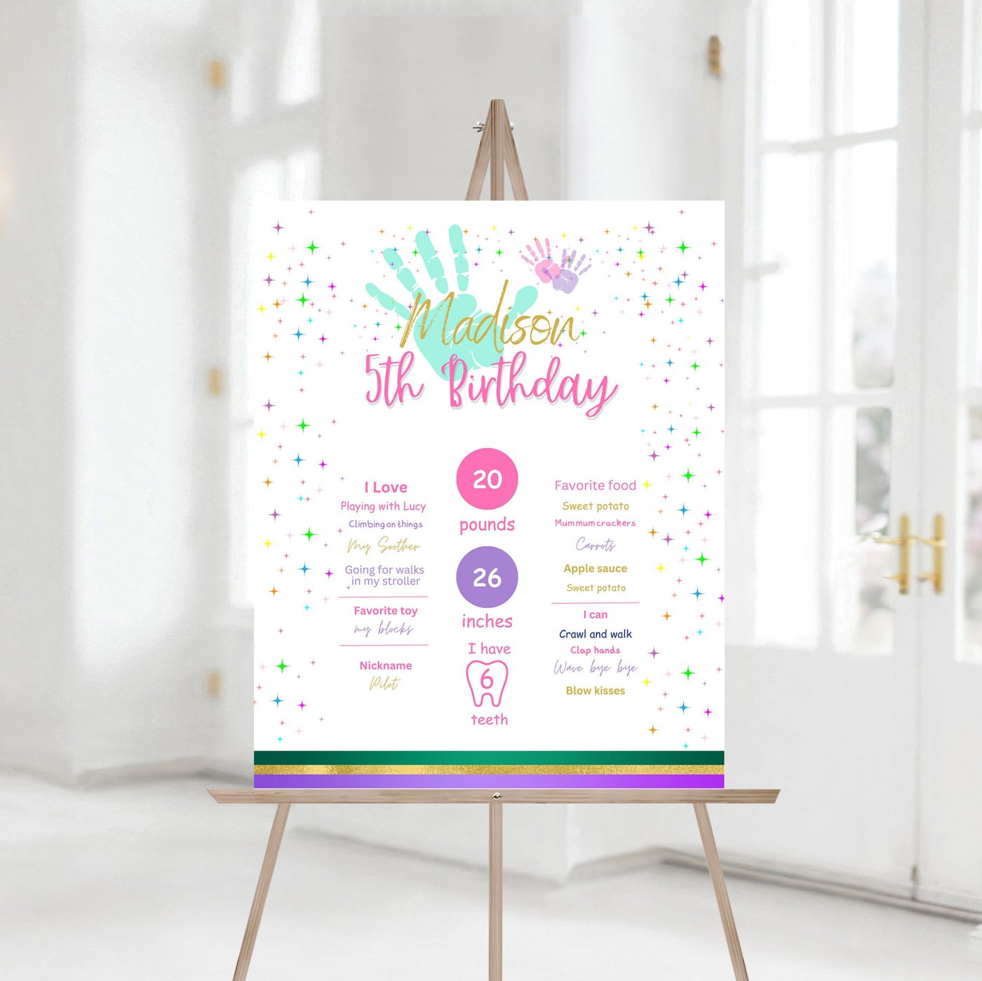 Editable High Five Birthday party Milestones Sign, Printable High Five Template party Sign Decor 1195