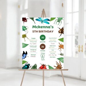 Insect Birthday Milestone Sign, Bugs Birthday Custom Milestone Sign, Insect Theme Milestone Sign, Bug Editable Template