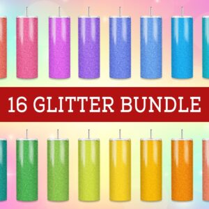 20 oz Skinny Tumbler Sublimation Design 16 Glitter Bundle Straight Tapered Design Digital Download | Sublimation tumbler