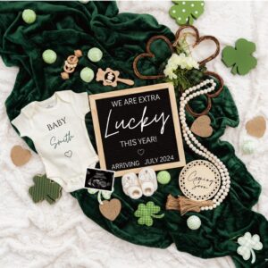 St. Patrick's day Digital Pregnancy Announcement Baby Announcement Editable Template Social Media Extra Lucky Pr