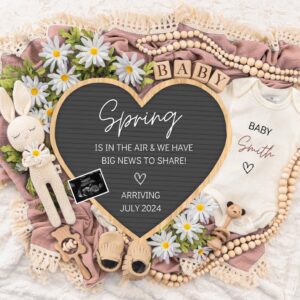 Spring is in The Air, Digital Pregnancy Announcement, Baby Announcement, Floral Gender Neutral Template, Social Media Re