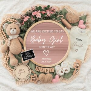 Girl Pregnancy Announcement Digital Baby Announcement Girl Gender Reveal Social Media Reveal Editable Template Its a Gir