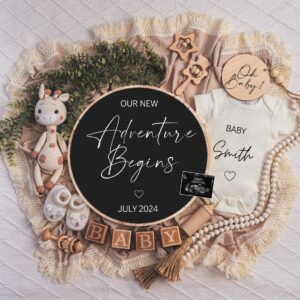Digital Pregnancy Announcement / Pregnancy Reveal / Social Media / Gender Neutral / Facebook / Instagram / Boho / Person
