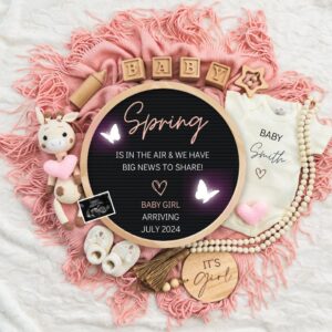 Girl Pregnancy Announcement Digital Baby Announcement Girl Gender Reveal Social Media Reveal Editable Template Its a Gir
