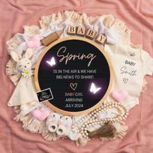 Girl Pregnancy Announcement Digital Baby Announcement Girl Gender Reveal Social Media Reveal Editable Template Its a Gir