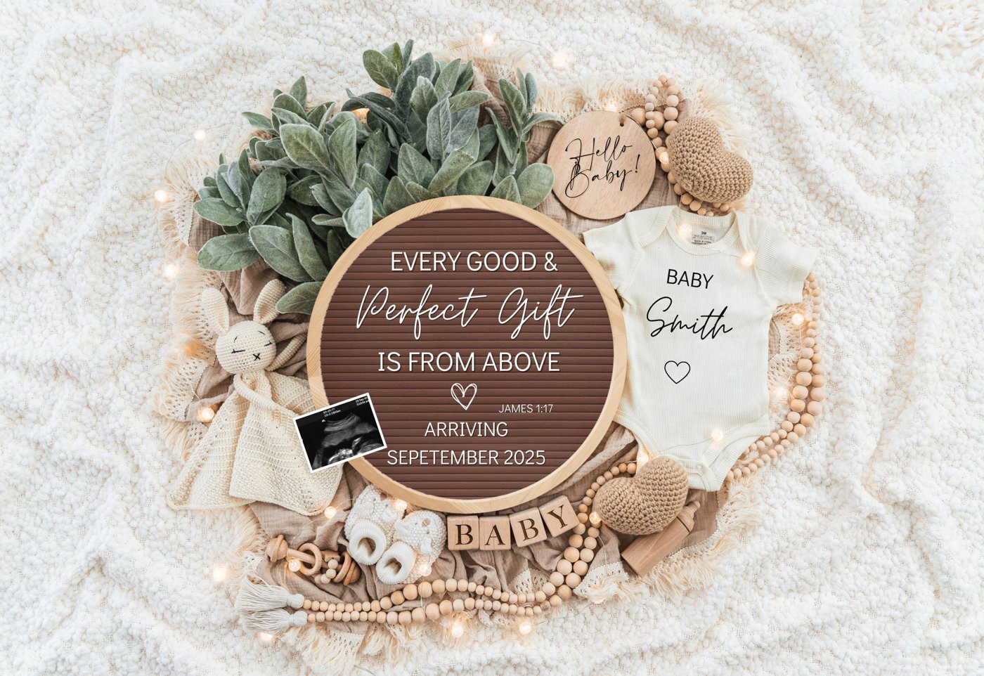 Digital Pregnancy Announcement / Pregnancy Reveal / Social Media / Gender Neutral / Facebook / Instagram / Boho / Person