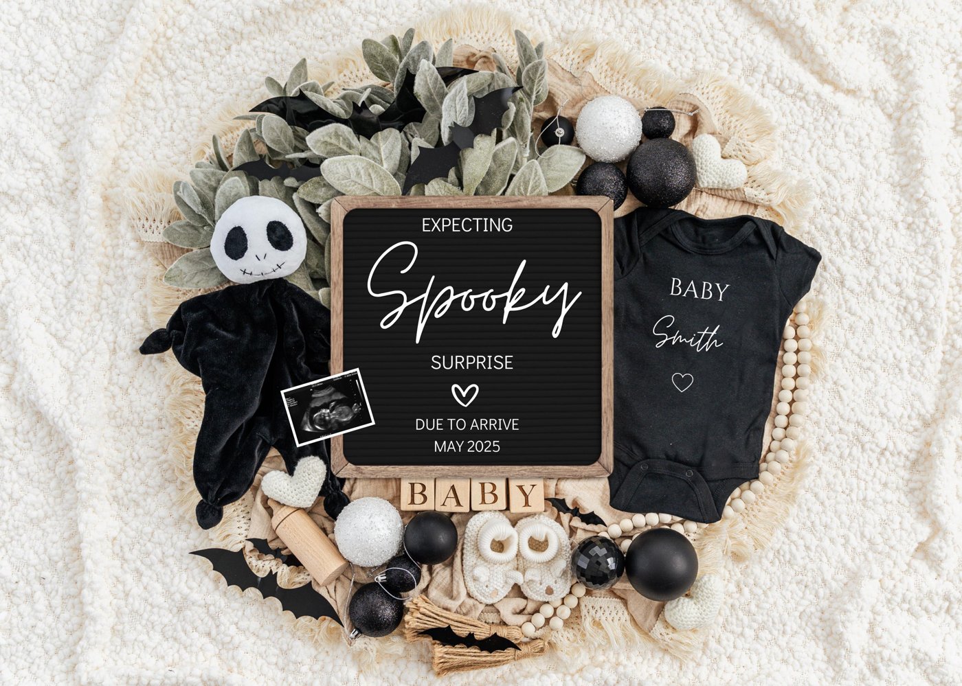 Halloween/Fall Digital Pregnancy Announcement / Pregnancy Reveal / Social Media / Gender Neutral / Facebook / Instagram