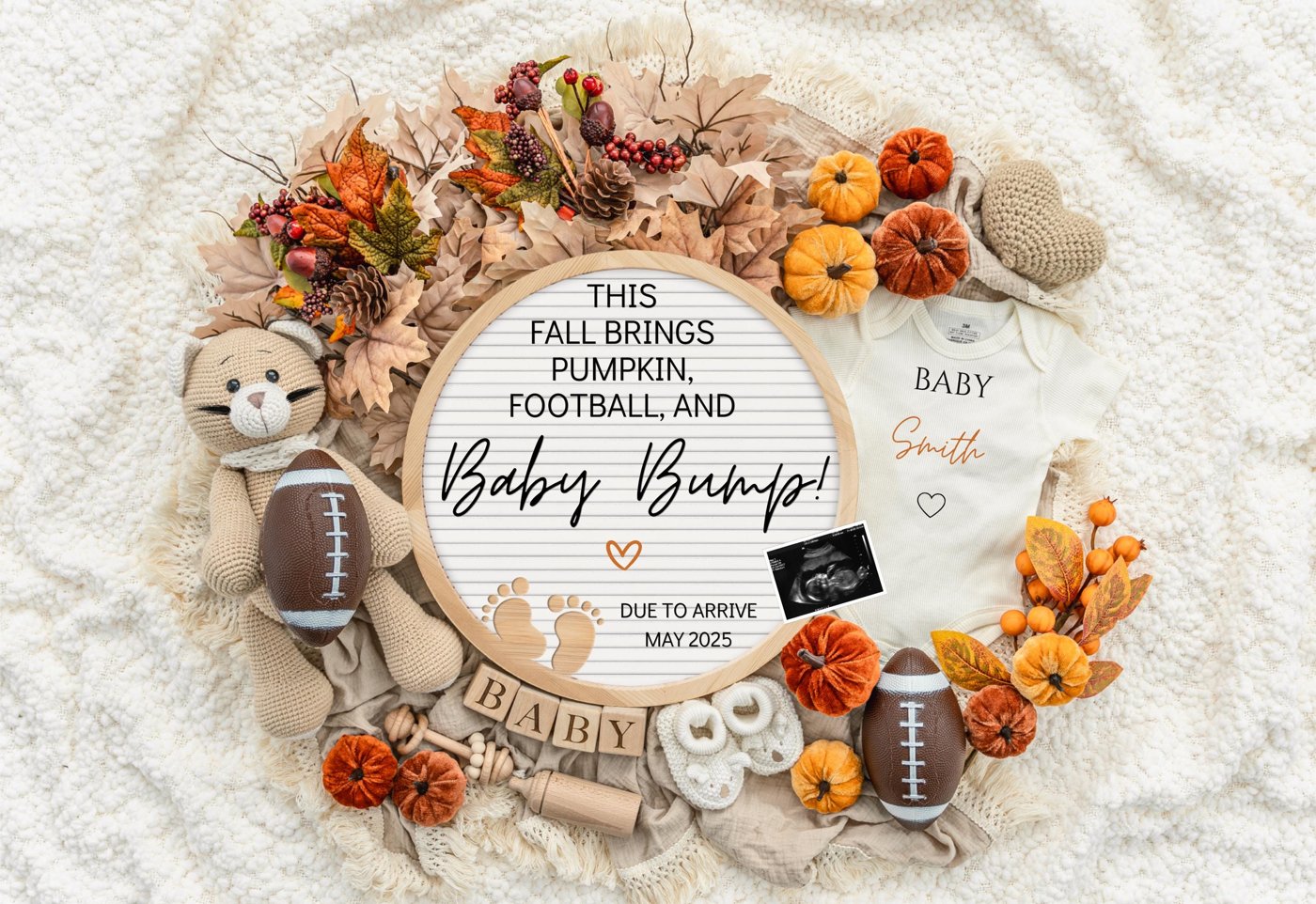 Game Fall Pregnancy Announcement Digital Baby Announcement Autumn Gender Neutral Gender Reveal Boy Social Media Reveal F