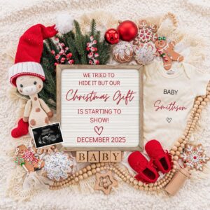 Christmas Pregnancy Announcement Digital Baby Announcement December Pregnancy Gender Neutral Social Media Reveal Templat
