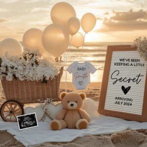 Nautical Baby Announcement, Beach-Themed Pregnancy Reveal, Digital & Editable Template, Instant Download, Sweet Baby Mes