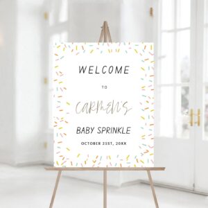 Editable Baby Sprinkle Welcome Sign Sprinkle Shower Gender Neutral Confetti Sprinkles Coed Shower Welcome Printable Temp