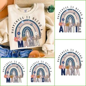 Happiness is being Mama Grandma Auntie Bundle Png, Mothers Day Png, Grandma Png, Mama Grandma To Be, Floral Mama, Retro