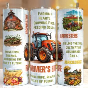 Farmer life 20oz Skinny Tumbler Sublimation Designs, Farmer life PNG File Digital Download,Farmer life PNG, Farmer life