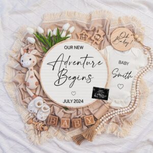 Digital Pregnancy Announcement / Pregnancy Reveal / Social Media / Gender Neutral / Facebook / Instagram / Boho / Person