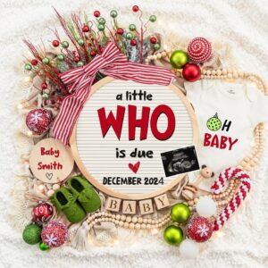 Christmas Pregnancy Announcement Digital, Funny Surprise Baby Announcement, Christmas Theme, Editable Template, A little