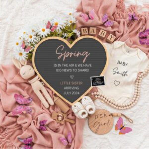 Spring Girl Pregnancy Announcement Digital Baby Announcement Girl Gender Reveal Social Media Reveal Template Its a Girl