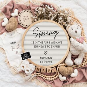 Spring is in The Air, Digital Pregnancy Announcement, Baby Announcement, Floral Gender Neutral Template, Social Media Re