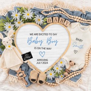 Boy Pregnancy Announcement Digital Baby Announcement Boy Gender Reveal Social Media Reveal Editable Template Its a Boy L