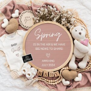 Spring is in The Air, Digital Pregnancy Announcement, Baby Announcement, Floral Gender Neutral Template, Social Media Re