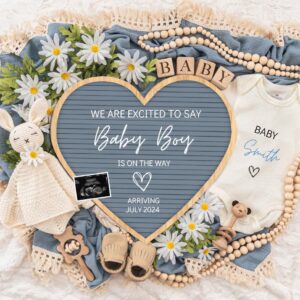 Boy Pregnancy Announcement Digital Baby Announcement Boy Gender Reveal Social Media Reveal Editable Template Its a Boy L