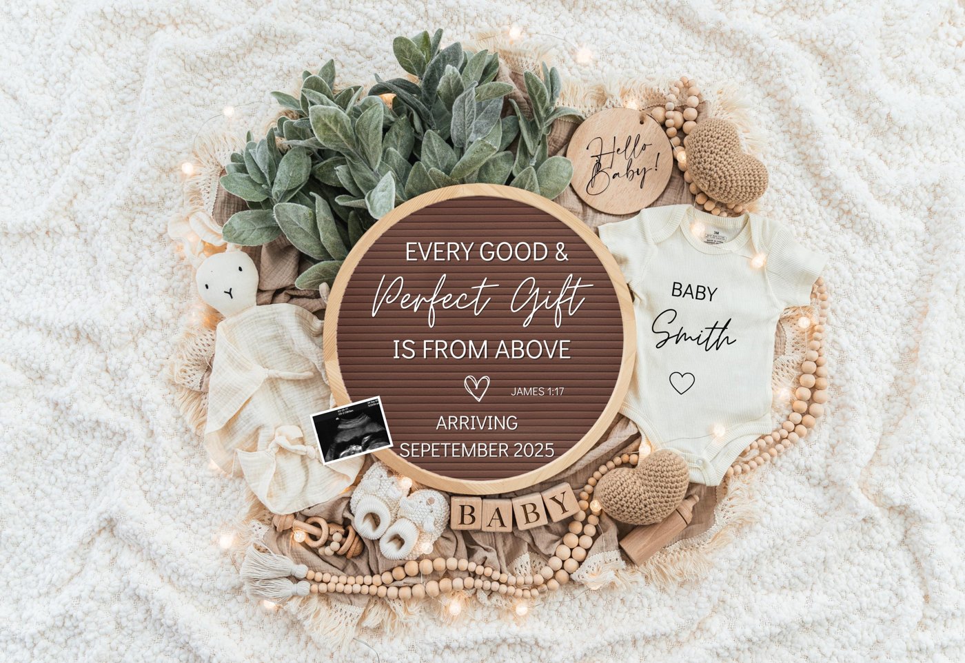 Digital Pregnancy Announcement / Pregnancy Reveal / Social Media / Gender Neutral / Facebook / Instagram / Boho / Person