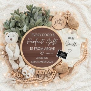 Digital Pregnancy Announcement / Pregnancy Reveal / Social Media / Gender Neutral / Facebook / Instagram / Boho / Person