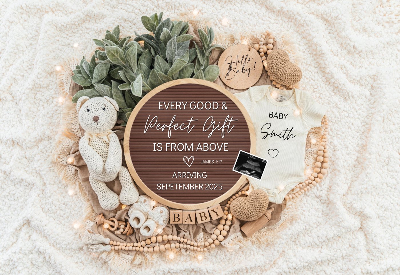 Digital Pregnancy Announcement / Pregnancy Reveal / Social Media / Gender Neutral / Facebook / Instagram / Boho / Person