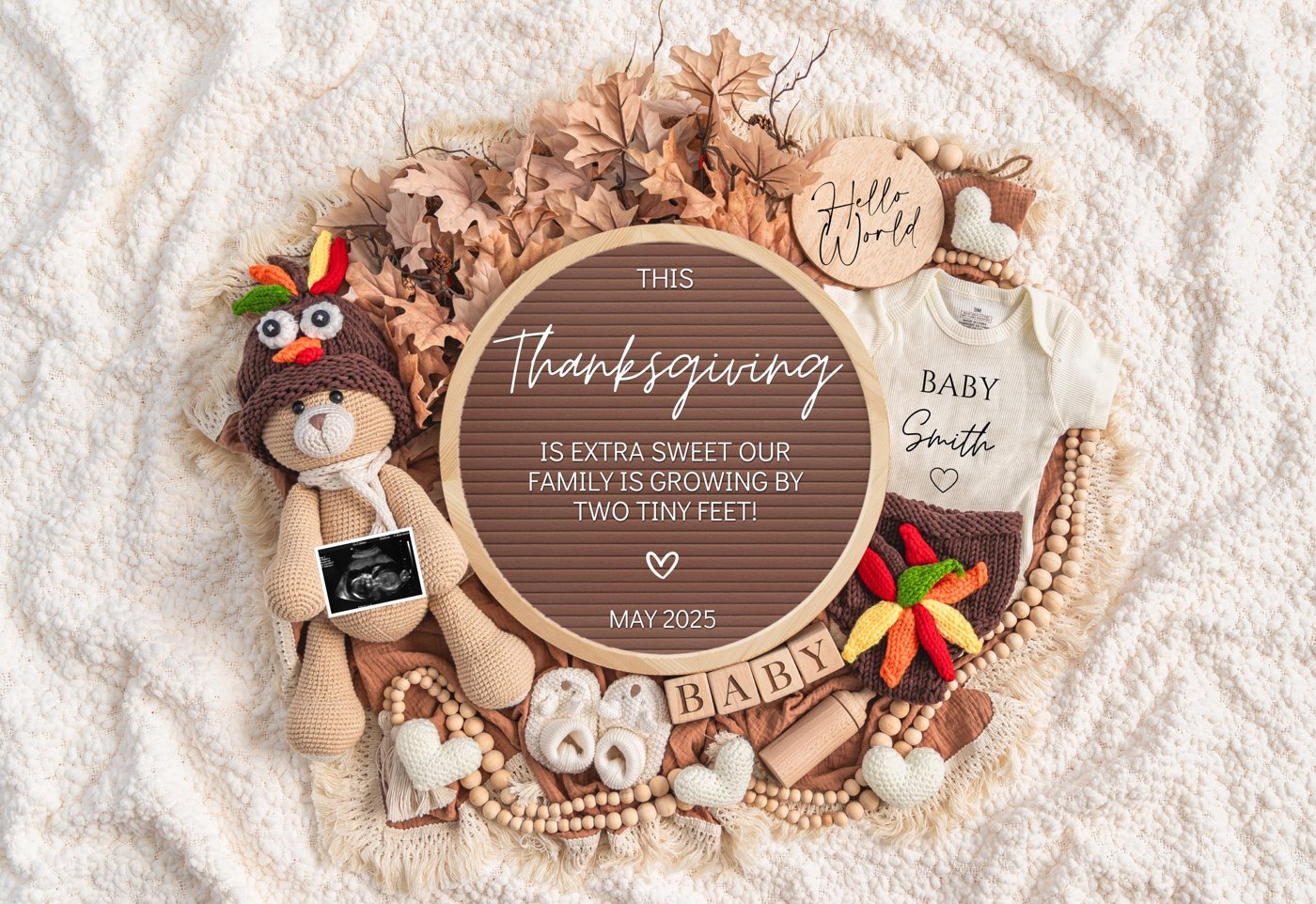 Thanksgiving Pregnancy Announcement Digital, Baby Announcement, Social Media Reveal, Two tiny feet, Digital pregnancy an