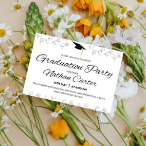 Graduation Party Mini Invitation Card, Grad Party Insert Printable, 2025 Graduation Design, Simple Graduation Enclosure