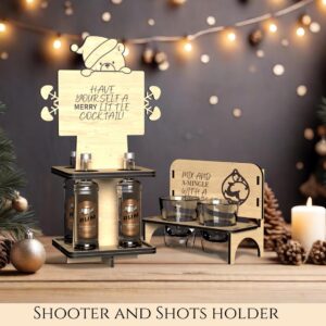 Shooter Liquor Bottle and shots holder, Oval Ornament Set SVG laser cut file , Christmas ornaments, Ornaments SVG, Best
