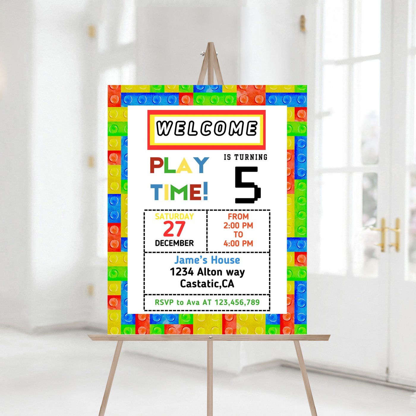 Editable Building Blocks Birthday Party Building Bricks Kids Birthday Building Blocks Welcome Sign Birthday Party Decor