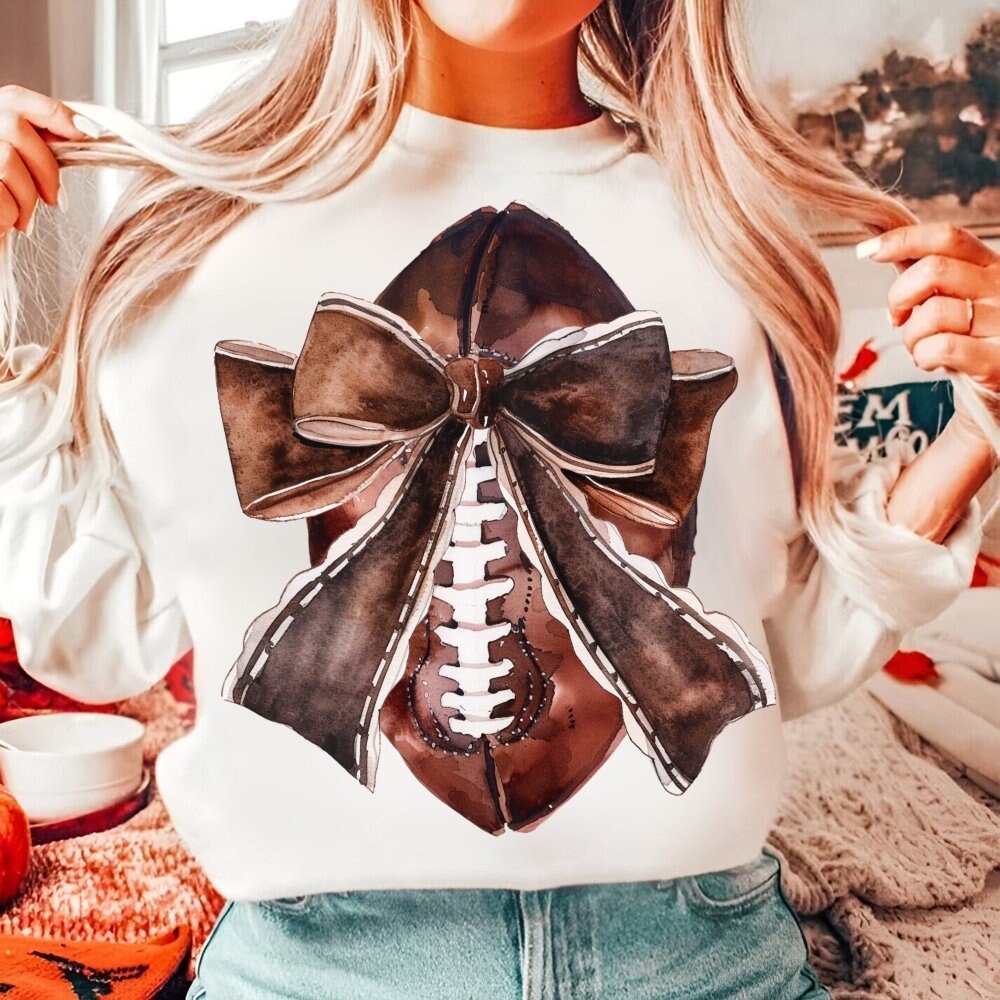 Coquette Football png, Football Mom png, Football and Bows png, Football Mama png, Coquette bows png, Bow Football Png,