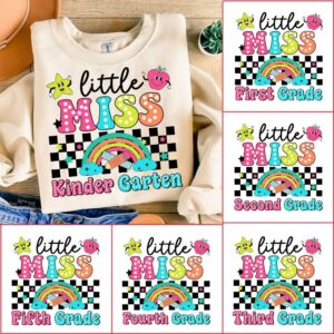 Retro Back to School Bundle, Little miss kinder garten png, First Day Of School, Kindergarten, First/Second/Third/Fourth