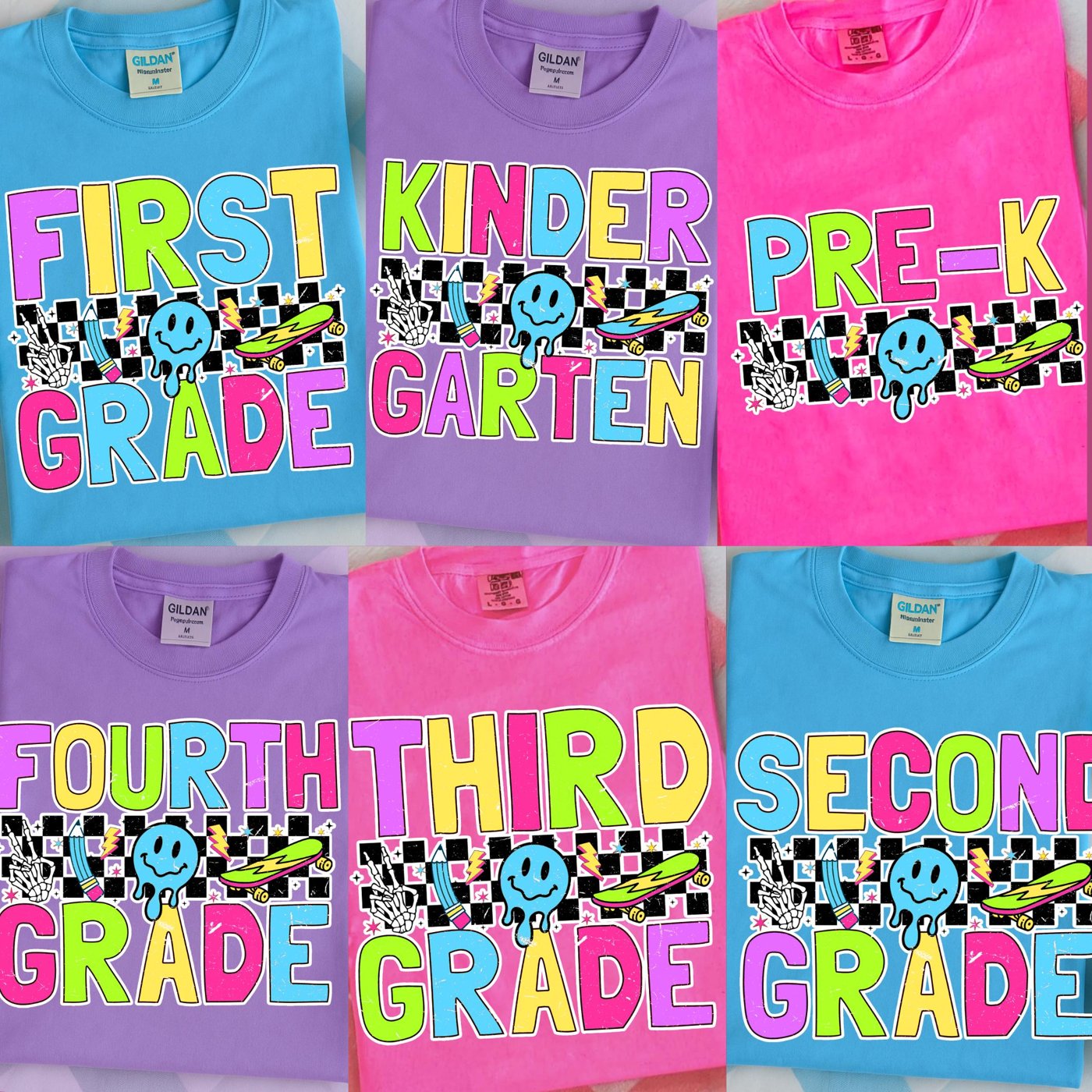 Preppy Back to School Bundle PNG, Girly Checkered Sublimation, Pre-k 1st/2nd/3rd Grade, Coquette Teacher First Day of Sc