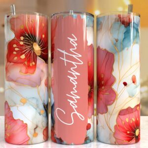 Add your own text Floral tumbler, 20oz Skinny Tumbler Sublimation Designs Tumbler PNG File Digital Download, Colorful F