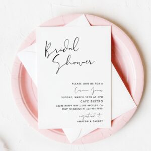 Minimalist Bridal Shower Invitation, Bridal Shower Invitation, Instant Download, Modern Bridal Shower Invite, Neutral Br