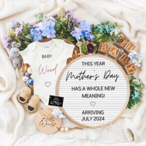 Mother's day Digital Pregnancy Announcement, Gender Neutral Editable Template, Floral Baby Announcement, Whole New Meani