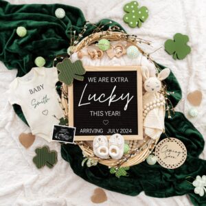 St. Patrick's day Digital Pregnancy Announcement Baby Announcement  Editable Template Social Media  Extra Lucky  Pr