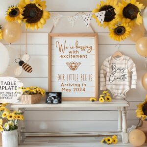 BEE theme Digital Pregnancy Announcement / Pregnancy Reveal / Social Media / Gender Neutral / Facebook / Instagram / Boh
